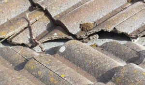 Broken roof tiles